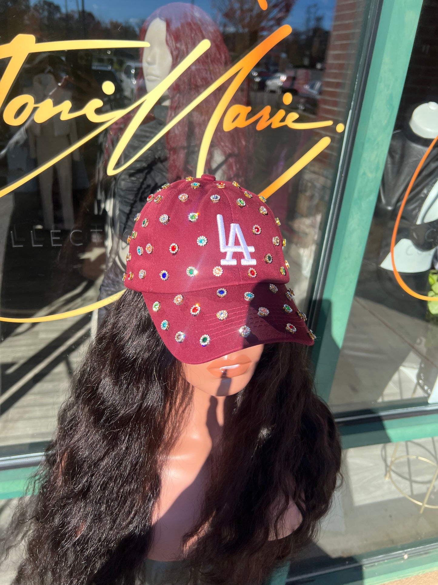 Burgundy LA Jewel Hat