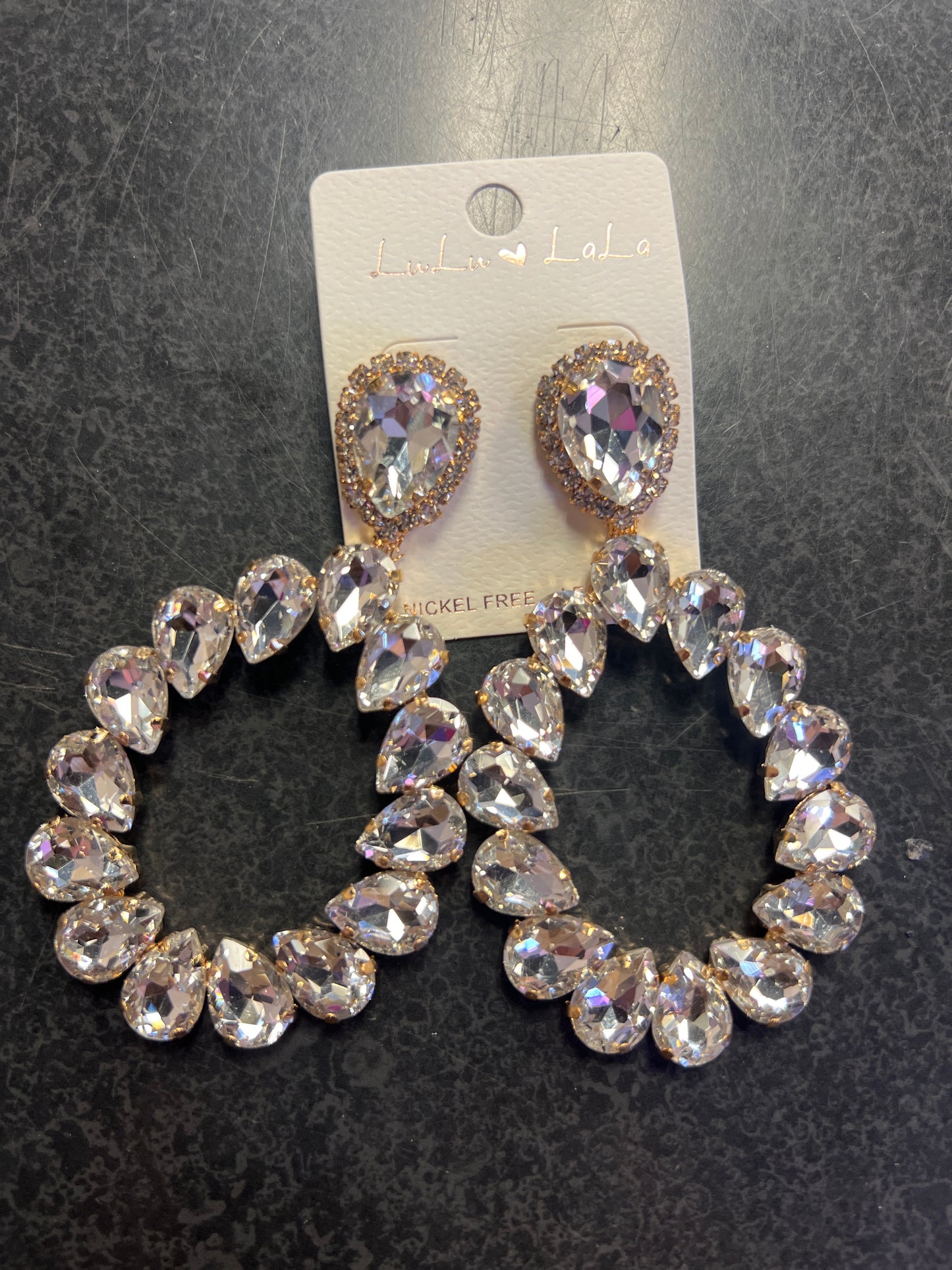 Gold back Circle Drop earring