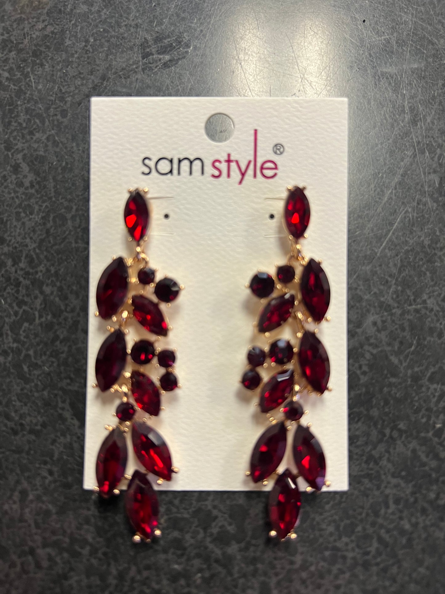 Burgundy Jewel Earring