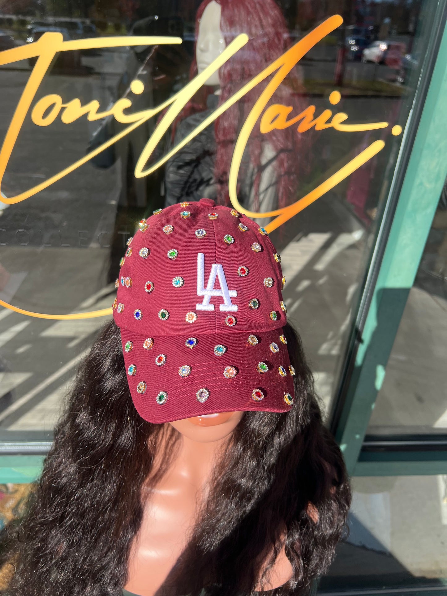 Burgundy LA Jewel Hat