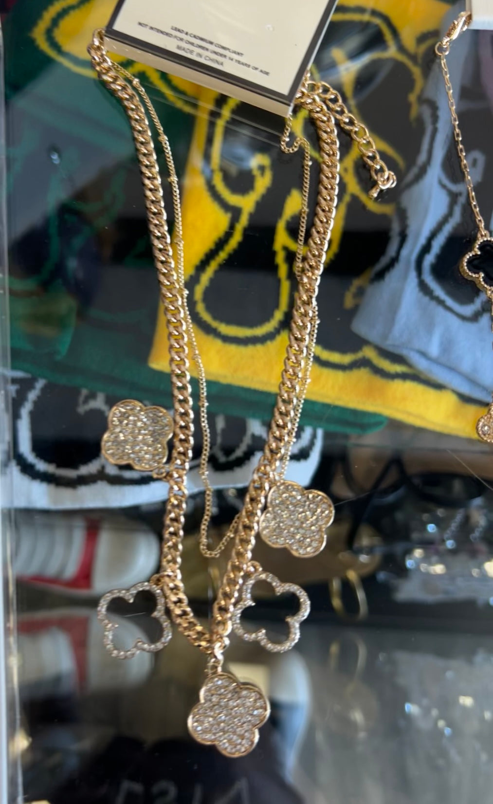 Gold Clover Cluster Necklace