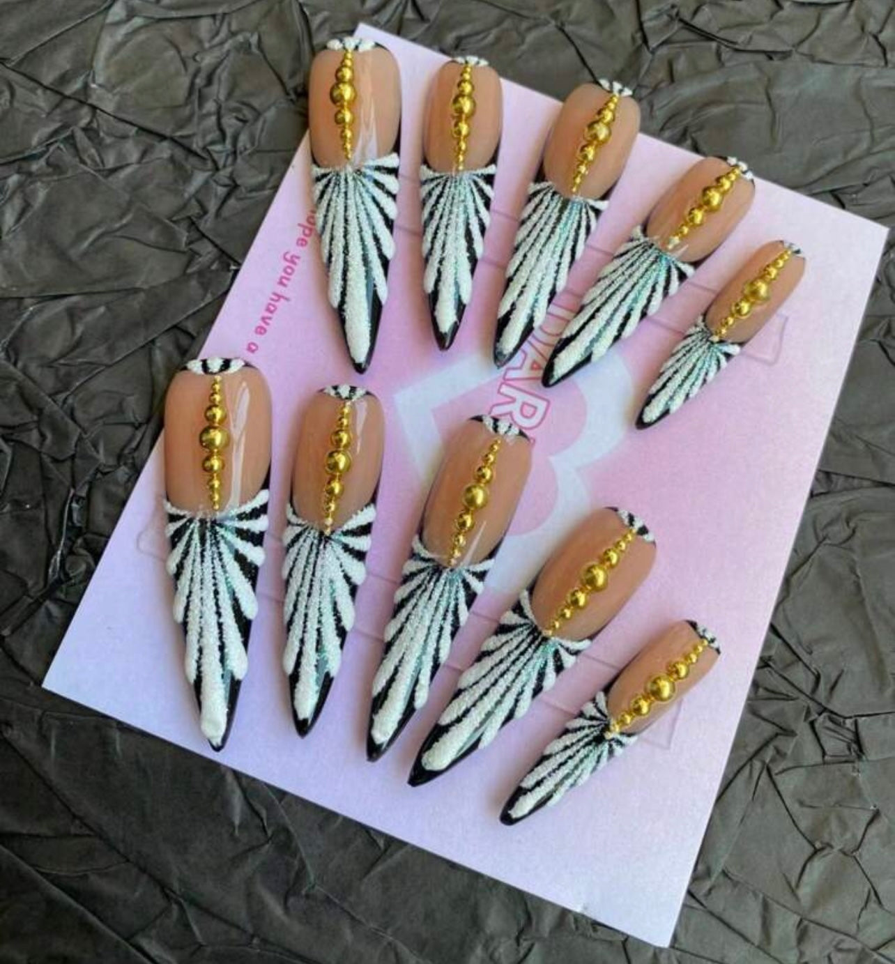 Black & White Tip Press on nails