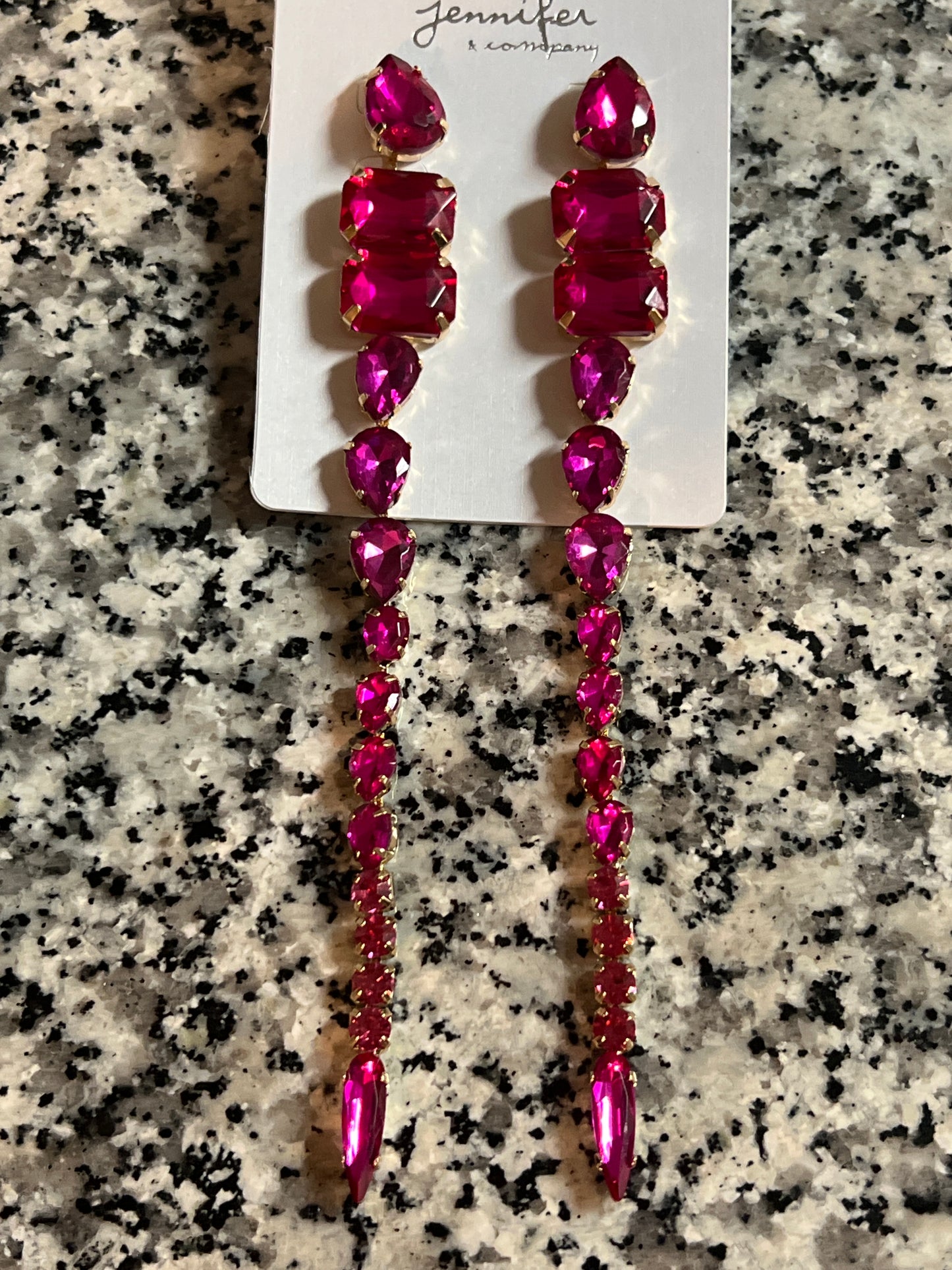 Hot Pink Metallic Drip Earrings