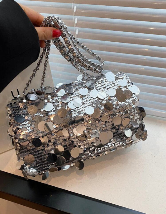 Silver Sequin Purse