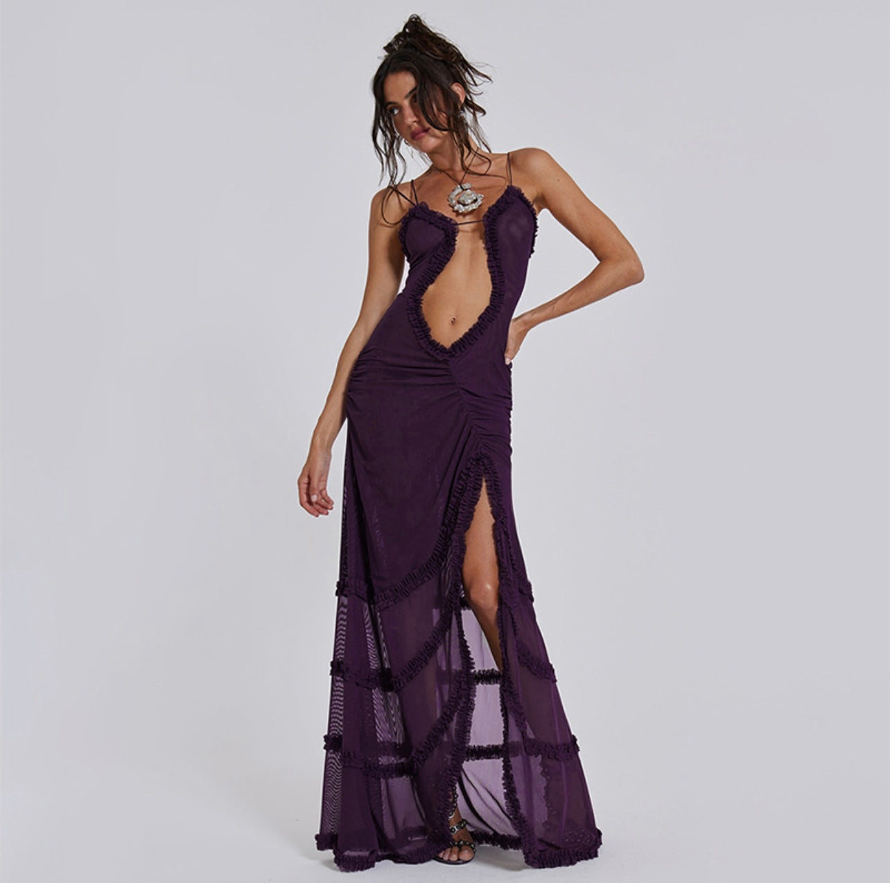Purple Ruffle Dress