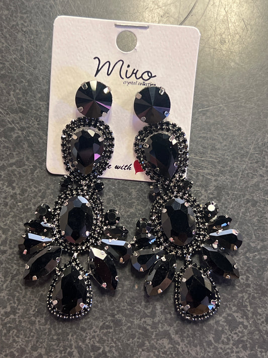 Black Drop Earrings