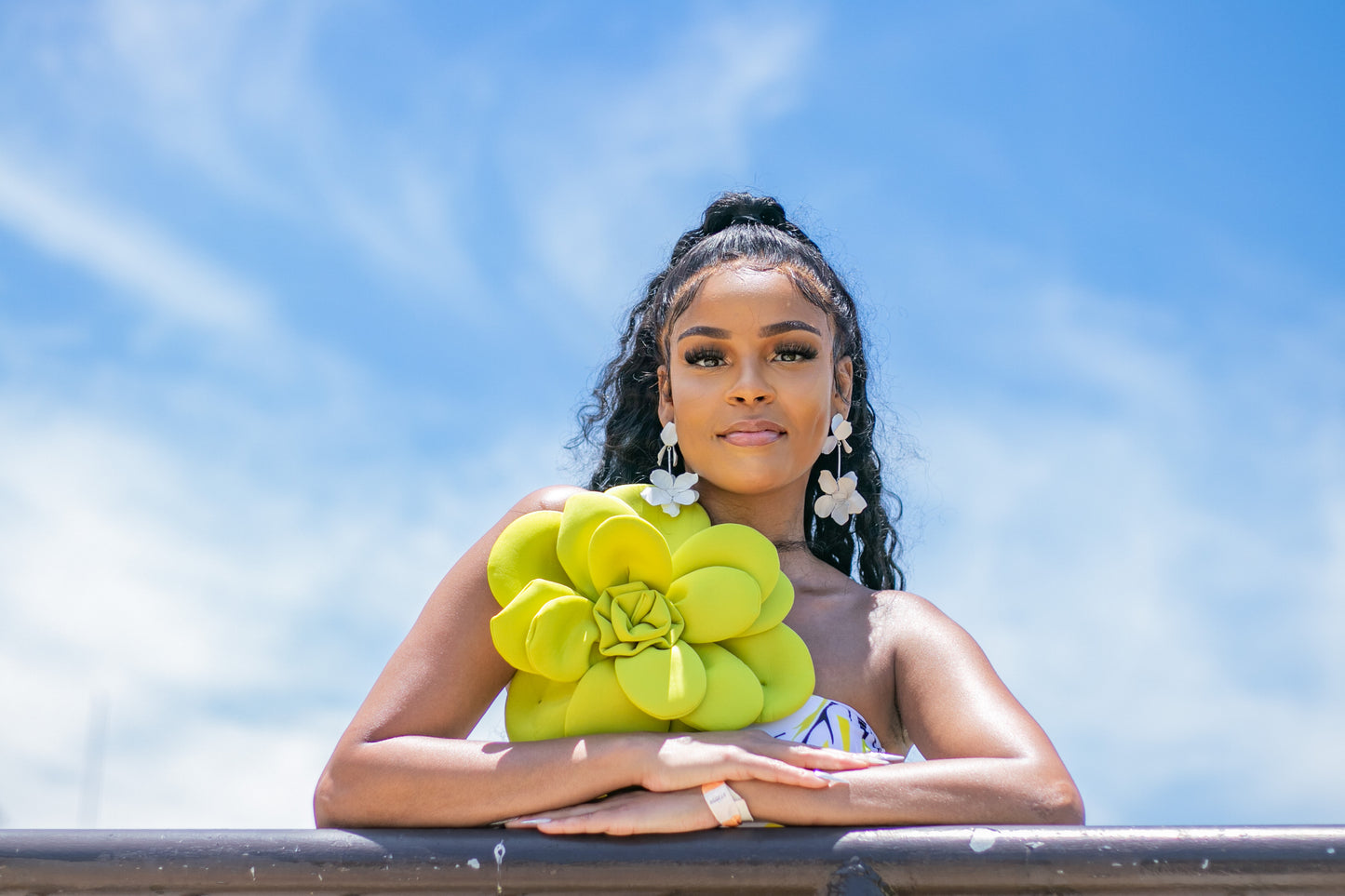 Green Jumbo Flower Swimsuit