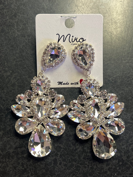 Silver Flower Chandelier earrings