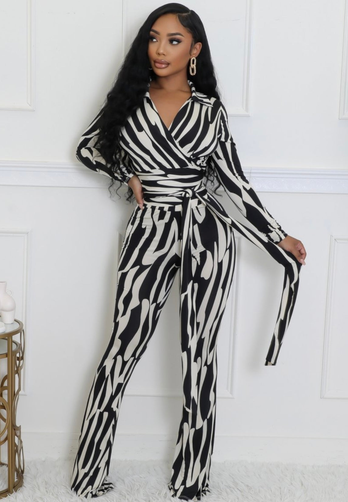 Black & White High Class Pants Set