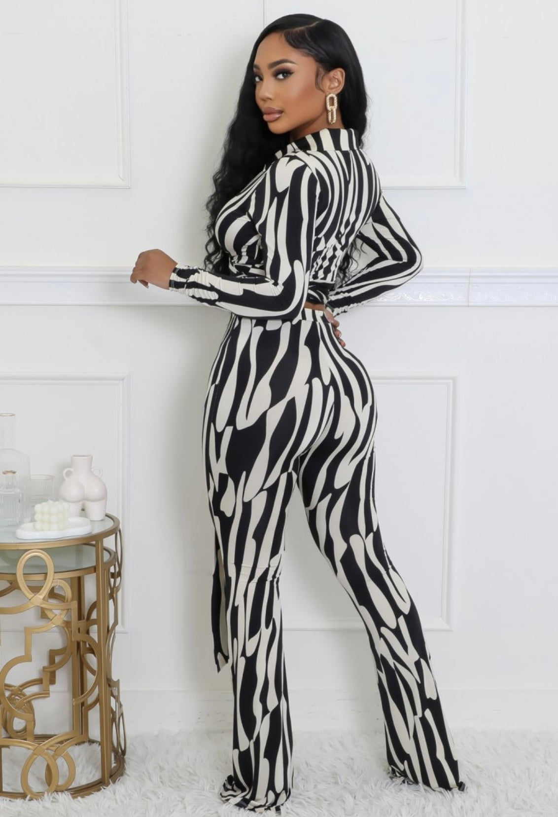 Black & White High Class Pants Set