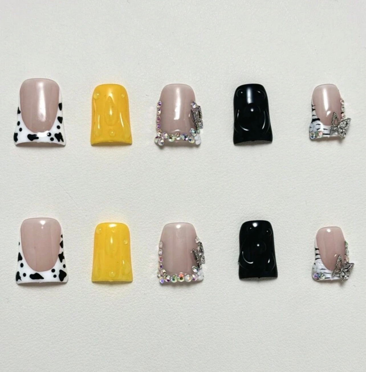 Yellow & Black Duckie Press On Nails