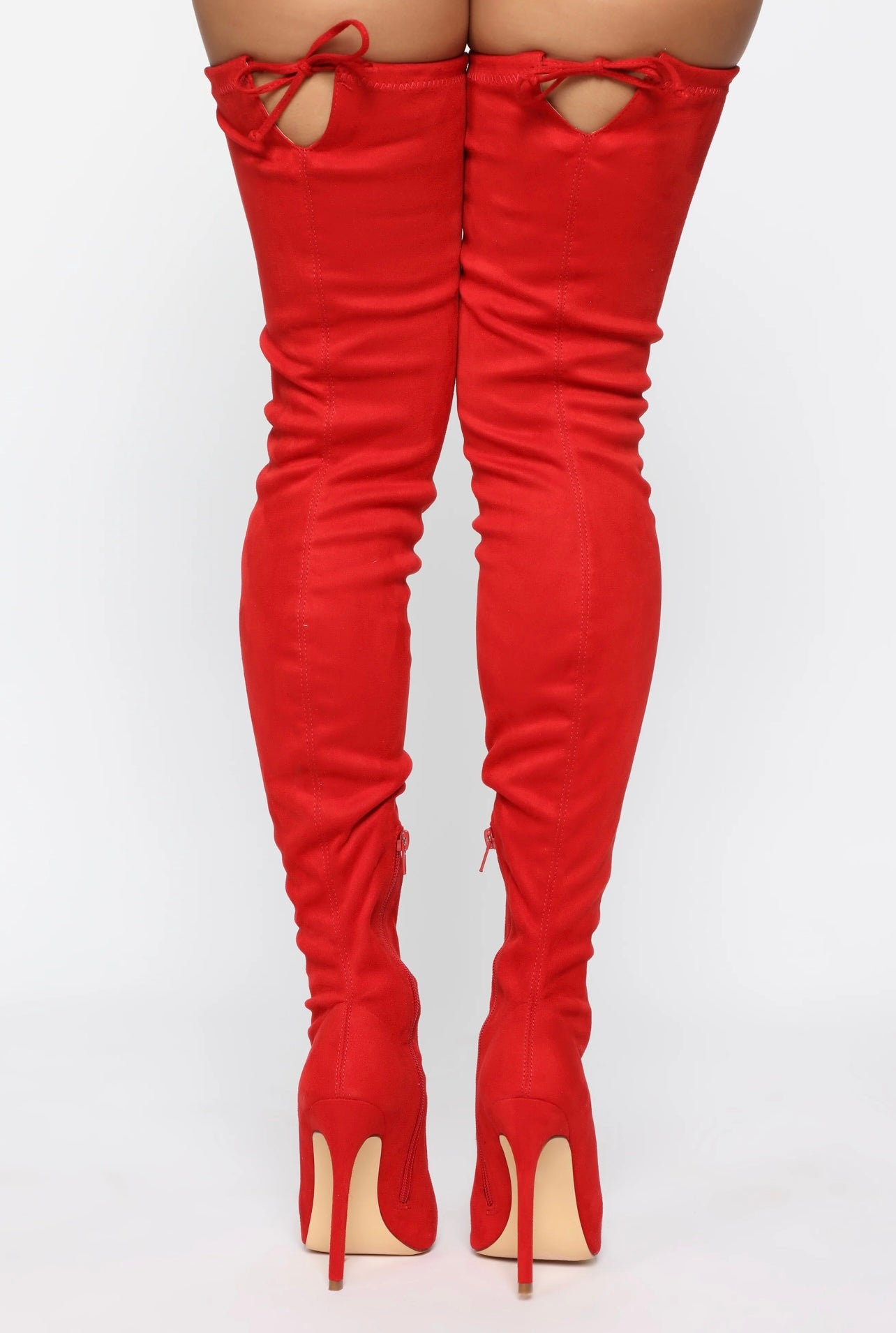 Red Knee High Boots