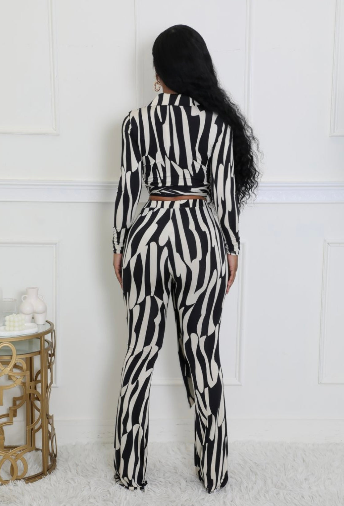 Black & White High Class Pants Set