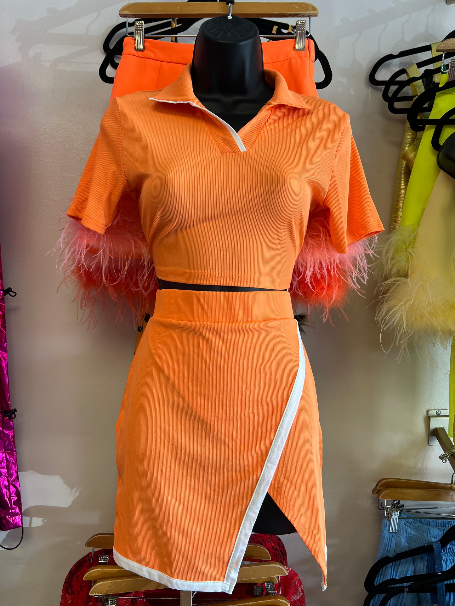 Orange Skirt Set